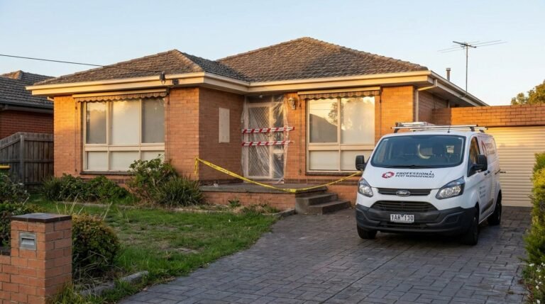 Flea fumigation end of lease: Melbourne rental property with sealed front door prepared for treatment