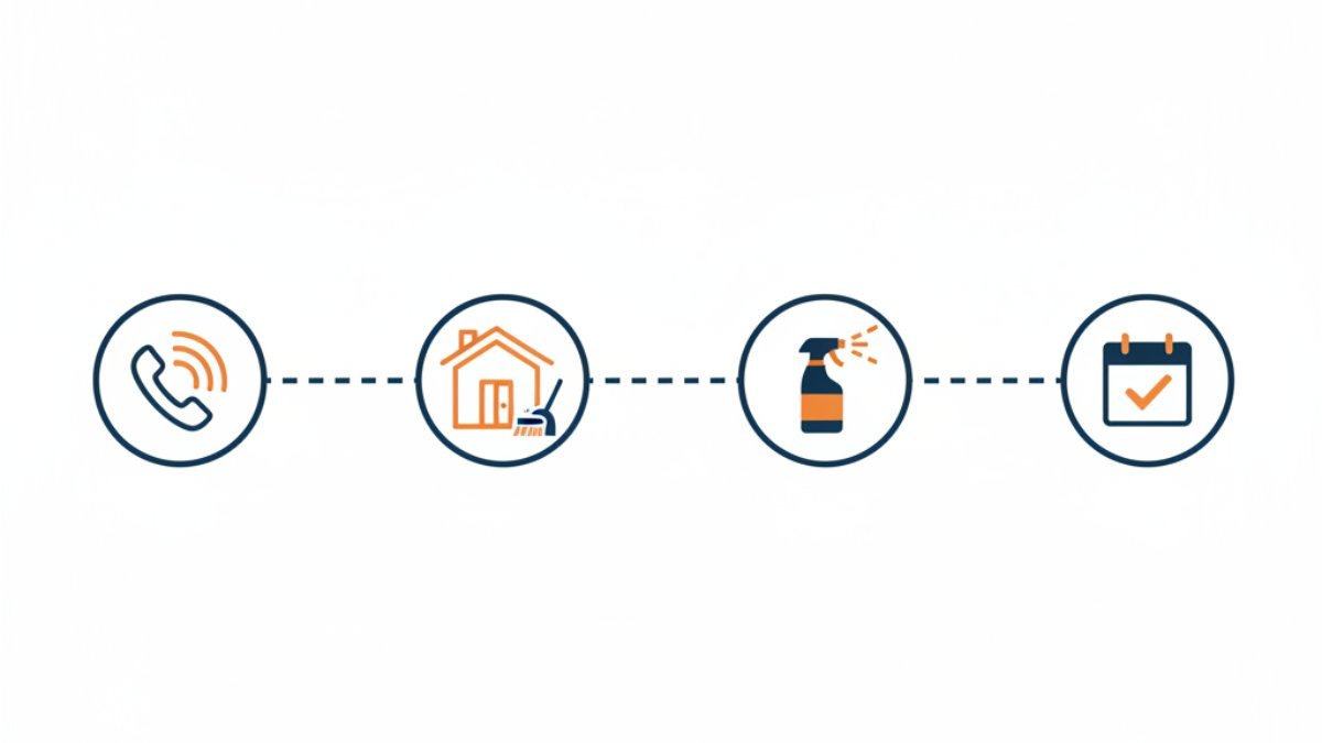 Steps in a Melbourne flea treatment service from booking to follow-up